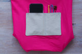 Roll & Stroll Bag - Grey Mist - printed pink