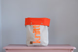 Roll & Stroll Bag - Grey Mist - printed orange