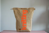 Roll & Stroll Bag - Brown Khaki - printed orange