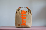 Roll & Stroll Bag - Brown Khaki - printed orange