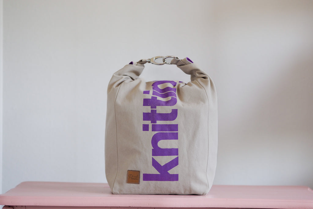 Roll & Stroll Bag - Grey Mist - printed purple