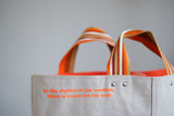 Tote Bag - Grey Mist - printed orange