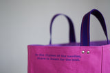 Tote Bag - Pink - printed purple