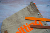 Roll & Stroll Bag - Brown Khaki - printed orange