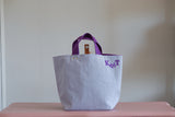 Small Tote Bag - Pale Purple with purple dots