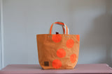 Small Tote Bag - Orange with orange dots