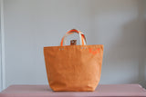 Small Tote Bag - Orange with orange dots