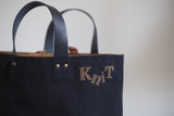 Small Tote Bag - Black with gold dots