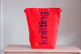 Roll & Stroll Bag - Red - printed blue