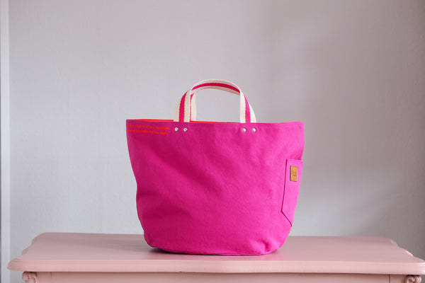 Tote Bag - Pink - printed orange – Pink Hazel