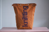 Roll & Stroll Bag - Copper - printed blue