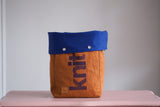 Roll & Stroll Bag - Copper - printed blue