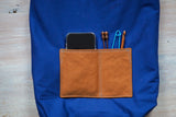 Roll & Stroll Bag - Copper - printed blue