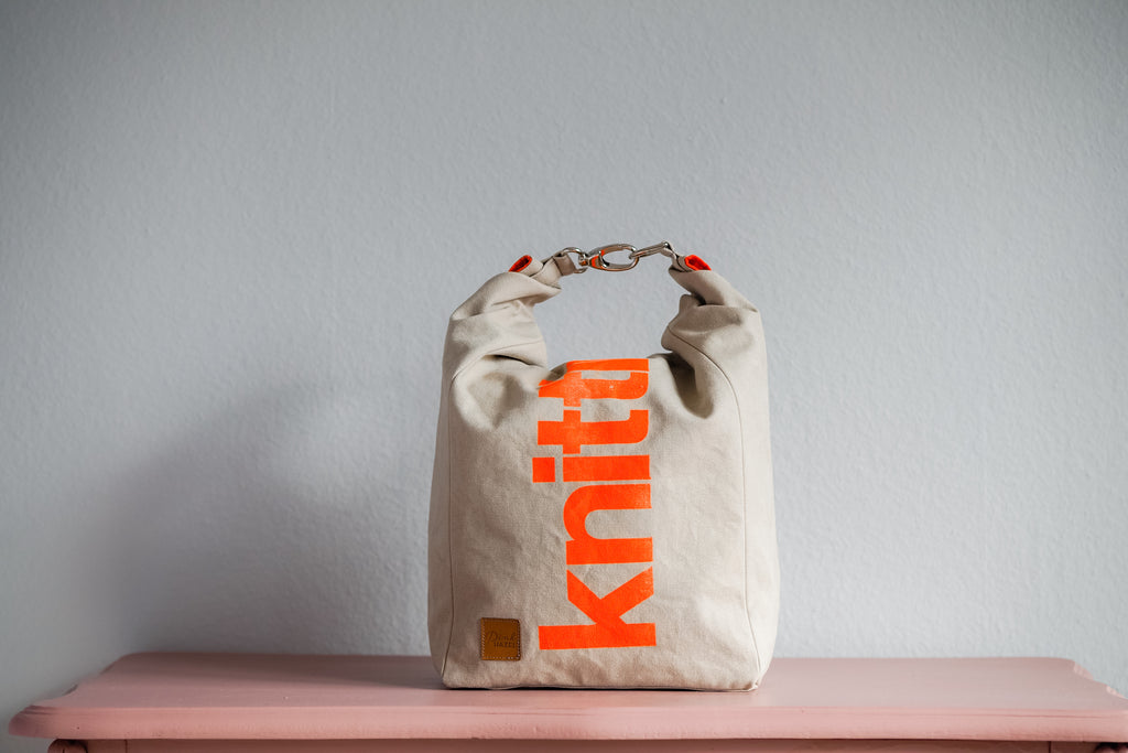 Roll & Stroll Bag - Grey Mist - printed orange