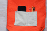 Roll & Stroll Bag - Grey Mist - printed orange