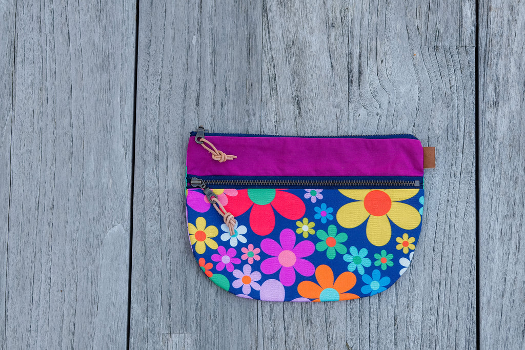 Double Zipper Pouch - Flower Power