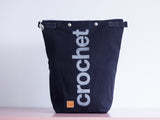 Roll & Stroll Bag - crochet - Black - printed silver