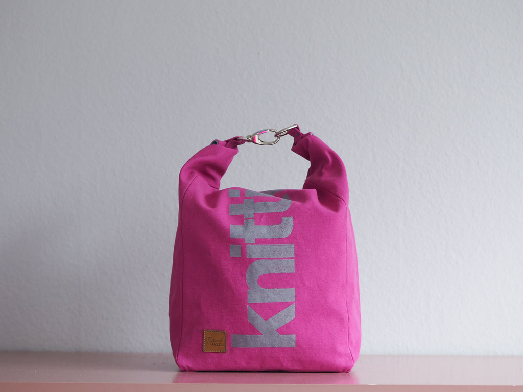 Roll & Stroll Bag - Pink - printed silver