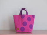 Small Tote Bag - Pink - purple dots