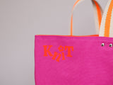 Tote Bag - Pink  - orange flower