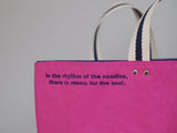 Tote Bag - Pink - printed blue