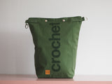 Roll & Stroll Bag - Crochet - Green Khaki - printed green