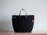 Tote Bag - Black - Flower silver