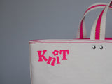 Tote Bag - Natural - pink flower