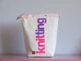 Roll & Stroll Bag - Natural - pink and purple