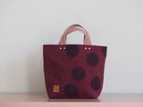 Small Tote Bag - Mulberry - raisin dots