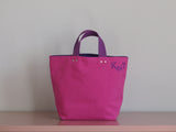 Small Tote Bag - Pink - purple dots