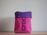 Roll & Stroll Bag - Crochet - Pink - printed purple