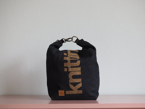 Roll & Stroll Bag - Canmore - black denim printed gold
