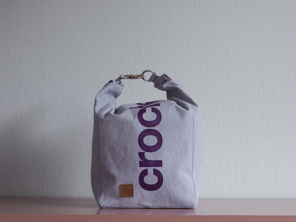 Roll & Stroll Bag - Crochet - Pale Purple - printed purple