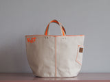 Tote Bag - Natural - orange flower