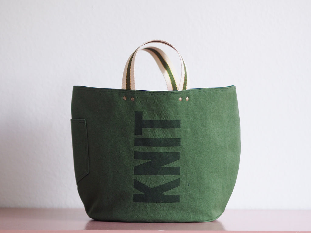 Tote Bag - Green Khaki - printed green