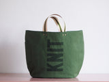 Tote Bag - Green Khaki - printed green