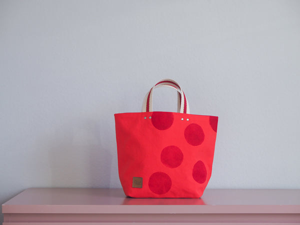 Small Tote Bag - Red - red dots