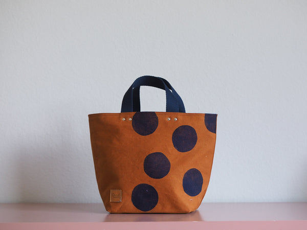 Small Tote Bag - Copper printed blue