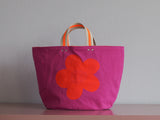 Tote Bag - Pink  - orange flower