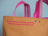 Tote Bag - Orange - printed pink