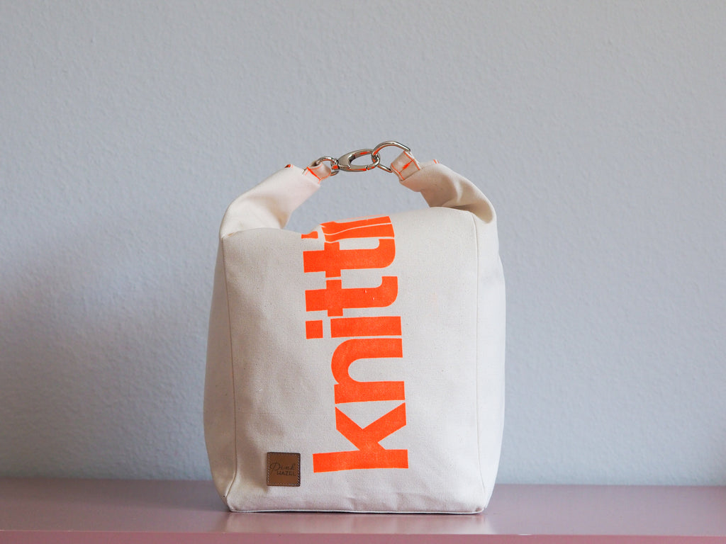 Roll & Stroll Bag - Natural  - printed orange