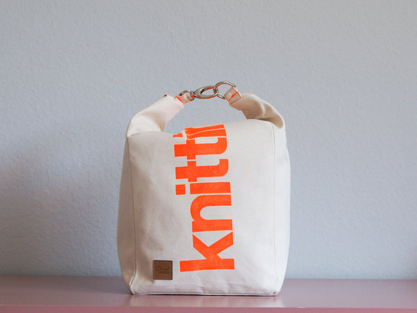 Roll & Stroll Bag - Natural  - printed orange