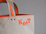 Small Tote Bag - Natural - orange dots