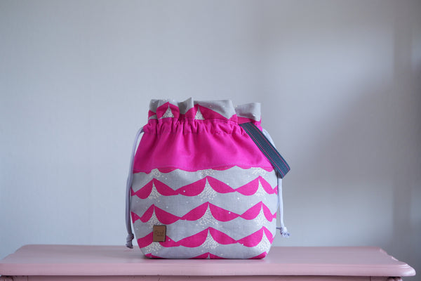 Maxi Project Bag - little pink grey shapes