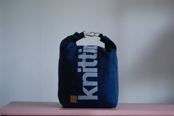 Roll & Stroll Bag - Indigo - printed silver