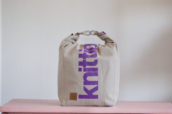 Roll & Stroll Bag - Grey Mist  - printed purple