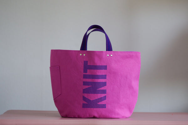 Tote Bag - Pink - printed purple