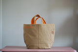 Tote Bag - Brown Khaki - printed orange