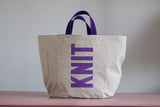 Tote Bag - Grey Mist - printed purple
